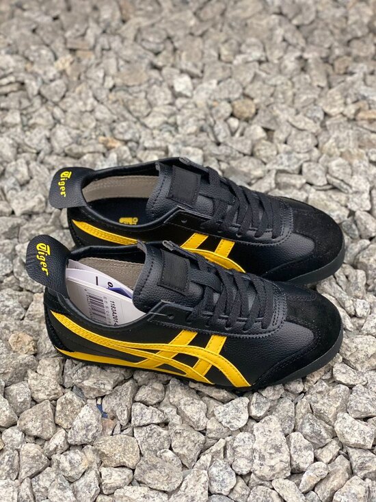 Onitsuka Tiger by Asics Shoes - Onitsuka Tiger Mexico 66 Women’s Black Yellow Retro Sneakers